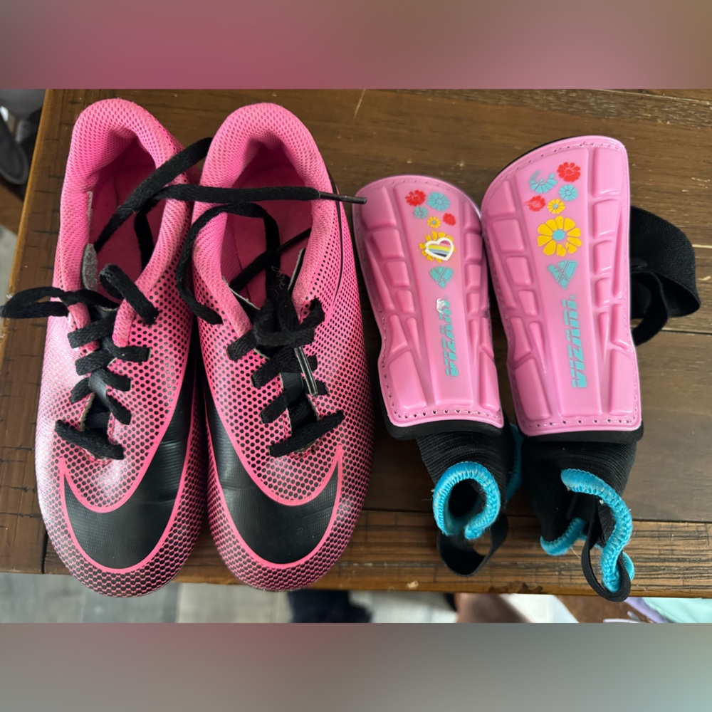 Nike cleats and shin guards